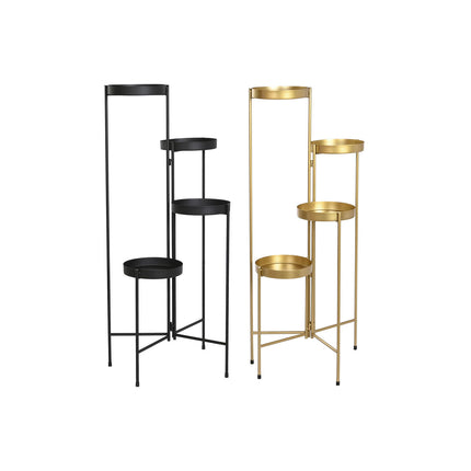 Blumentopf DKD Home Decor 45 x 28 x 100 cm Schwarz Gold Metall (2 Stück)