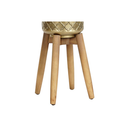 Satz Blumentöpfe DKD Home Decor 34 x 37 x 79 cm Gold Metall Holz Dunkelbraun