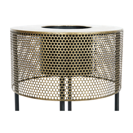 Satz Blumentöpfe DKD Home Decor 33 x 33 x 67 cm Schwarz Gold Metall Loft