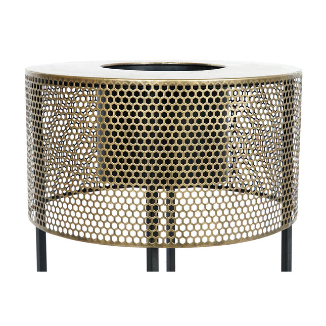 Satz Blumentöpfe DKD Home Decor 33 x 33 x 67 cm Schwarz Gold Metall Loft