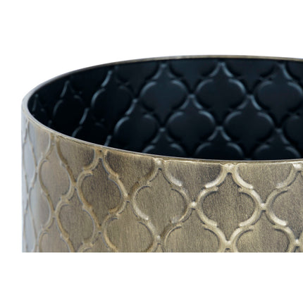 Satz Blumentöpfe DKD Home Decor 30 x 30 x 22 cm Schwarz Gold Metall