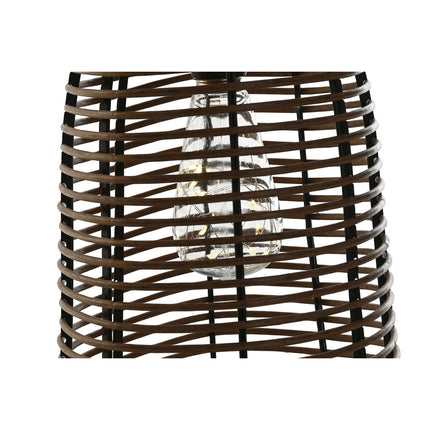 Solarlampe DKD Home Decor 20 x 20 x 45 cm Schwarz Braun Rattan Bambus