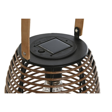 Solarlampe DKD Home Decor 20 x 20 x 45 cm Schwarz Braun Rattan Bambus