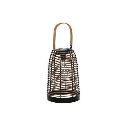 Solarlampe DKD Home Decor 20 x 20 x 45 cm Schwarz Braun Rattan Bambus