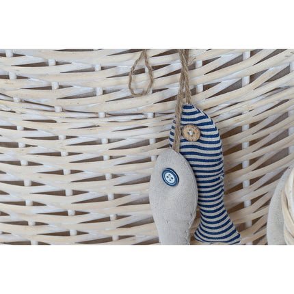 Korb-Set DKD Home Decor 47 x 47 x 56 cm Beige Blau 3 Stücke Spiralen