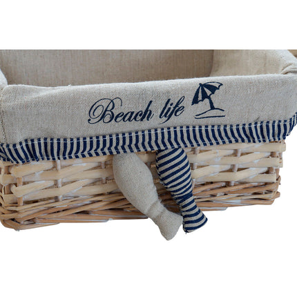 Korb-Set DKD Home Decor 48 x 38 x 13 cm Polyester Spiralen (5 Stück)