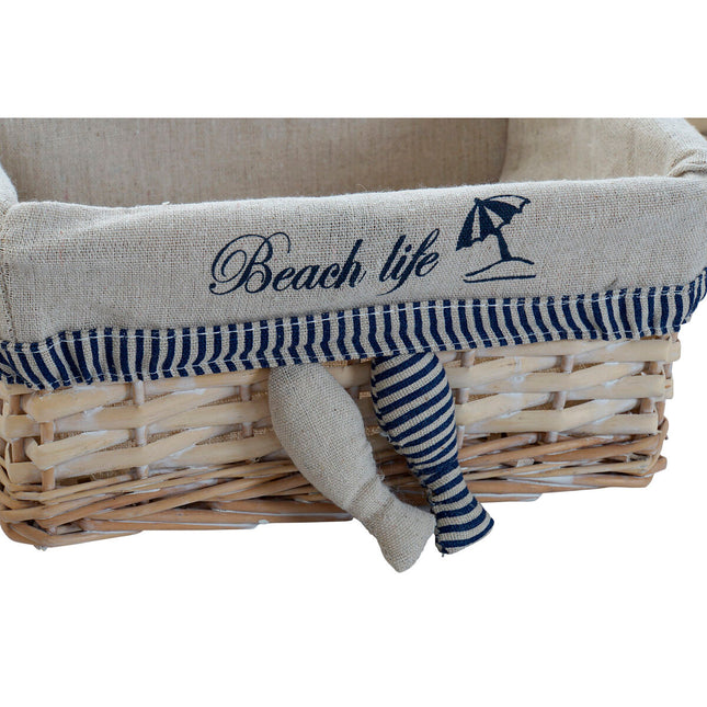 Korb-Set DKD Home Decor 48 x 38 x 13 cm Polyester Spiralen (5 Stück)