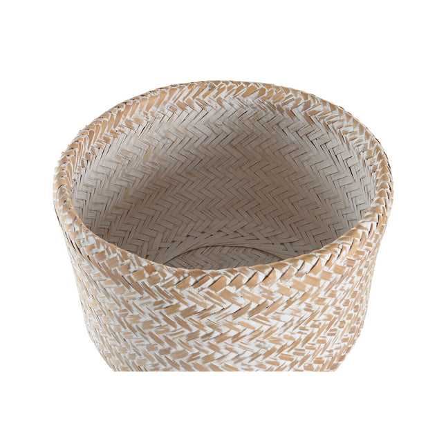 Blumentopf DKD Home Decor 31 x 31 x 52 cm natürlich Weiß Bambus Decapé