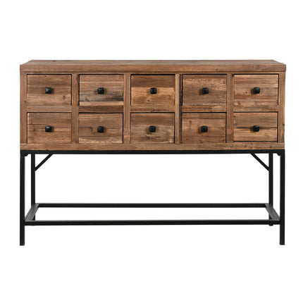 Konsole DKD Home Decor Schwarz Dunkelbraun Metall Tanne Recyceltes Holz 120 x 34,5 x 85 cm