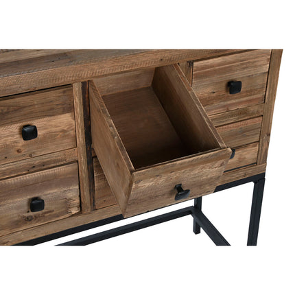 Konsole DKD Home Decor Schwarz Dunkelbraun Metall Tanne Recyceltes Holz 120 x 34,5 x 85 cm