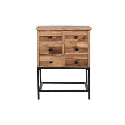 Schubladenschrank DKD Home Decor 63 x 34,5 x 85 cm Tanne Schwarz Metall Dunkelbraun