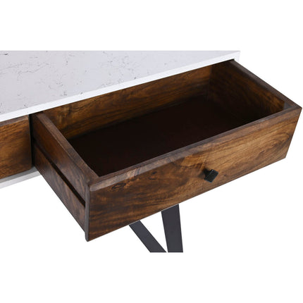 Konsole DKD Home Decor Metall Weiß Mango-Holz 105 x 35 x 77 cm