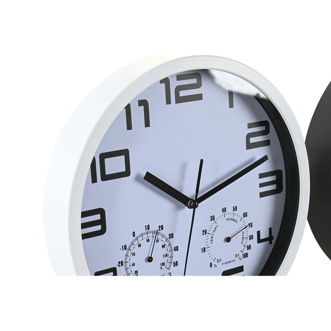 Wanduhr DKD Home Decor 25,5 x 4 x 25,5 cm Schwarz Weiß polystyrol (2 Stück)