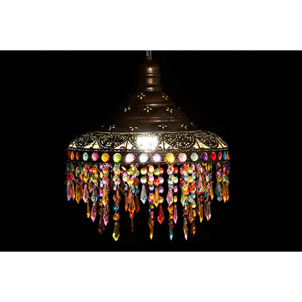 Deckenlampe DKD Home Decor 37 x 37 x 38 cm Gold Metall Bunt 50 W
