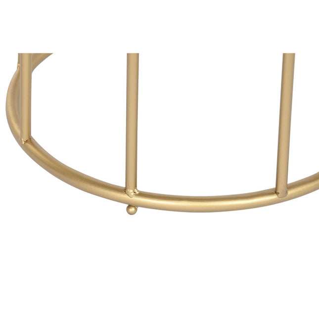 Beistelltisch DKD Home Decor 49 x 49 x 60,5 cm Gold Metall Tafel Weiß