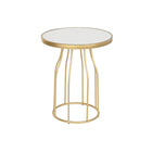 Beistelltisch DKD Home Decor 49 x 49 x 60,5 cm Gold Metall Tafel Weiß