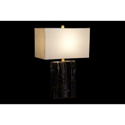Tischlampe DKD Home Decor 40 x 23 x 58 cm Schwarz Gold Metall Weiß 220 V 60 W