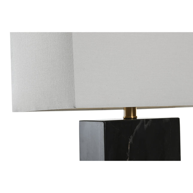 Tischlampe DKD Home Decor 40 x 23 x 58 cm Schwarz Gold Metall Weiß 220 V 60 W