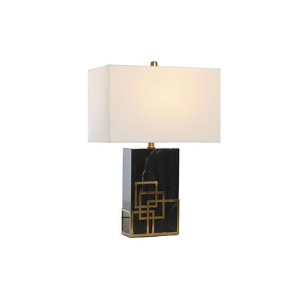 Tischlampe DKD Home Decor 40 x 23 x 58 cm Schwarz Gold Metall Weiß 220 V 60 W