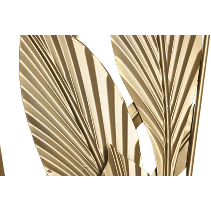 Wanddekoration DKD Home Decor 80 x 2 x 80 cm Gold Tropical Pflanzenblatt