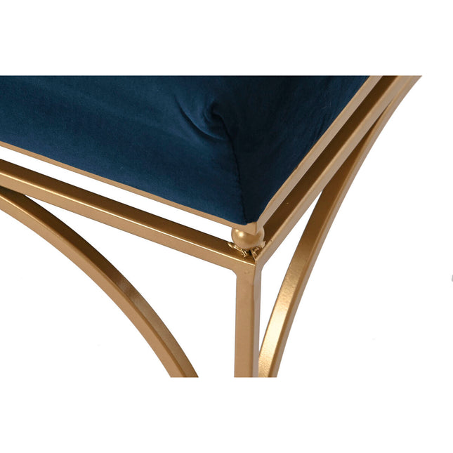 Hocker DKD Home Decor Blau Gold Metall 80 x 40 x 48 cm (2 Stück)