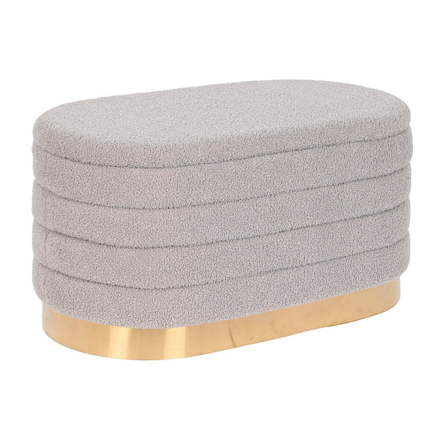 Hocker DKD Home Decor Gold Hellgrau Metall 80 x 41 x 40 cm