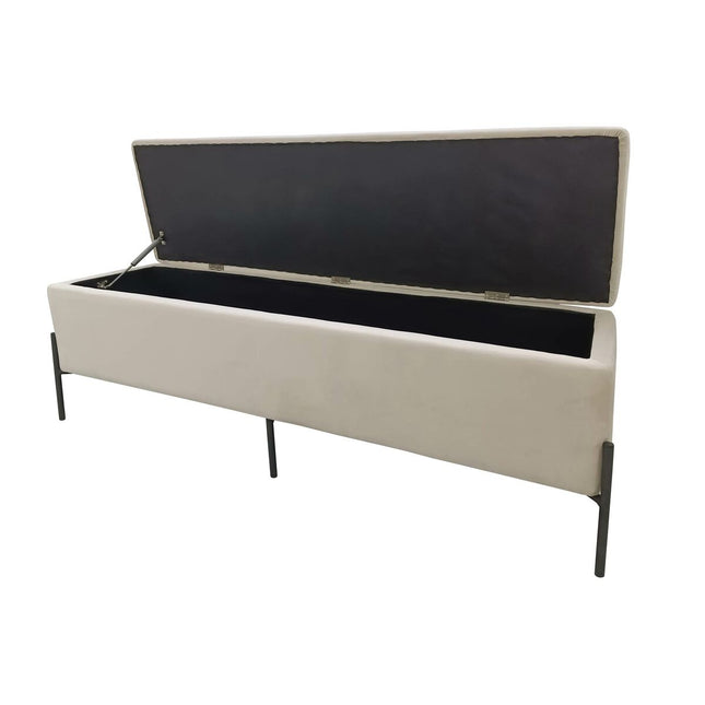Hocker DKD Home Decor Creme Metall 140 x 40 x 45 cm