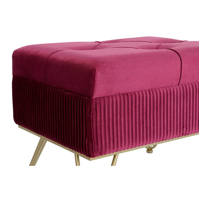 Hocker DKD Home Decor 110 x 42 x 44 cm Metall Granatrot