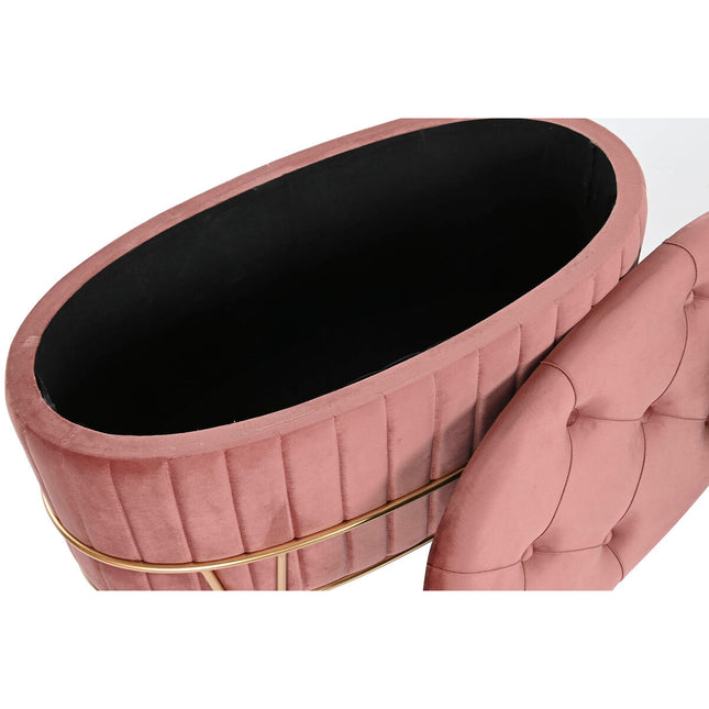 Hocker DKD Home Decor 80 x 42 x 45 cm Grau Gold Metall Burgunderrot