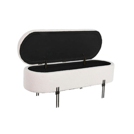 Hocker DKD Home Decor Metall Weiß 120 x 40 x 45 cm
