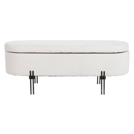 Hocker DKD Home Decor Metall Weiß 120 x 40 x 45 cm