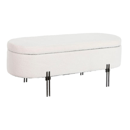 Hocker DKD Home Decor Metall Weiß 120 x 40 x 45 cm