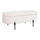 Hocker DKD Home Decor Metall Weiß 120 x 40 x 45 cm