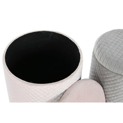 Fußstütze DKD Home Decor Grau Rosa Holz MDF 40 x 40 x 45 cm