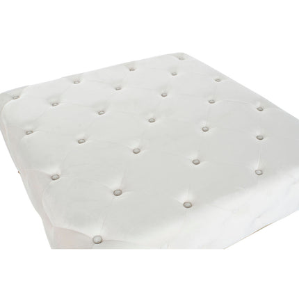 Hocker DKD Home Decor Weiß Gold Metall 100 x 100 x 45 cm