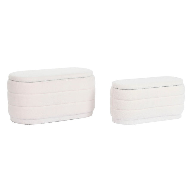 Hocker DKD Home Decor Weiß Holz MDF 90 x 45 x 45 cm