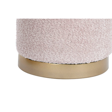 Fußstütze DKD Home Decor Rosa Gold Braun Weiß 48 x 48 x 45 cm Holz MDF