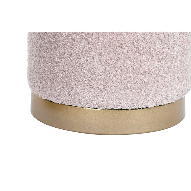 Fußstütze DKD Home Decor Rosa Gold Braun Weiß 48 x 48 x 45 cm Holz MDF