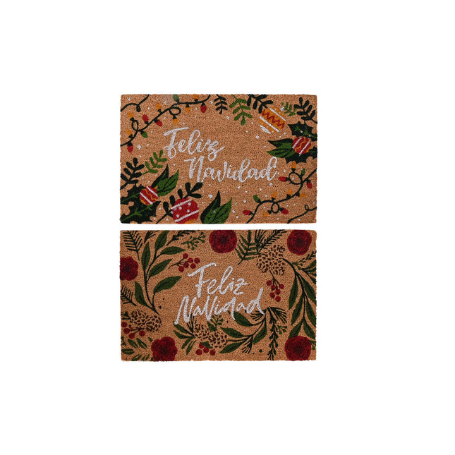 Fußmatte DKD Home Decor grün Bunt PVC Kokosnuss Faser 60 x 40 x 1,5 cm (2 Stück)