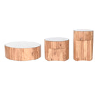 Set mit 3 Tischen DKD Home Decor Marmor Akazienholz 75 x 75 x 25 cm