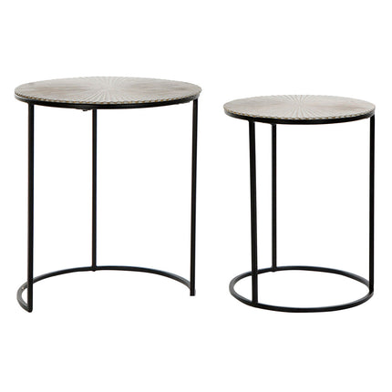 Satz mit 2 Tischen DKD Home Decor Aluminium 49 x 49 x 58 cm