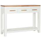 Beistelltisch DKD Home Decor Weiß Braun Akazienholz Mango-Holz 110 x 30 x 80 cm