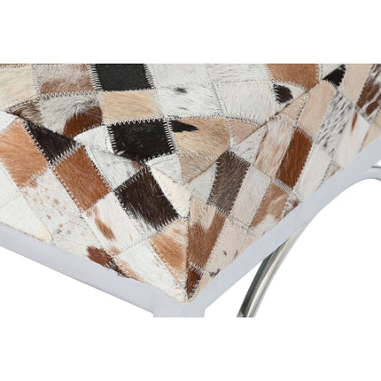 Hocker DKD Home Decor Braun Beige Silberfarben Camel Stahl 122 x 41 x 44 cm