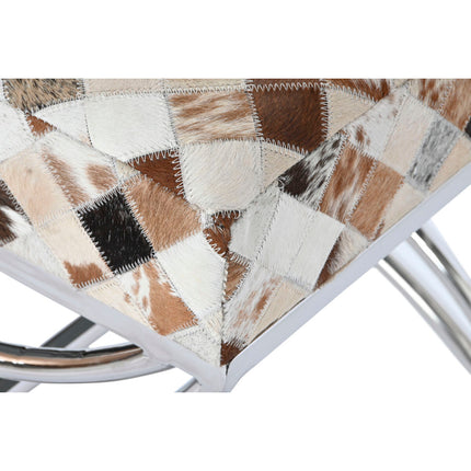Hocker DKD Home Decor Braun Beige Silberfarben Camel Stahl 53 x 40 x 43 cm