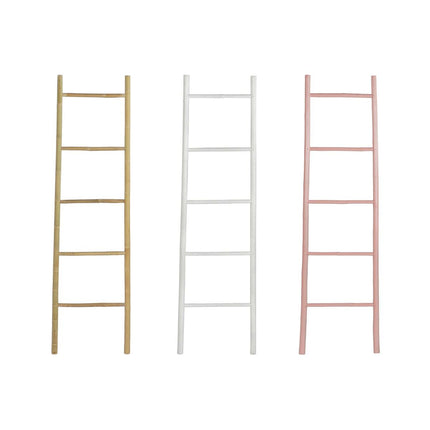 Handtuchständer DKD Home Decor natürlich Rosa Weiß Bambus 40 x 5 x 150 cm 3 Stück