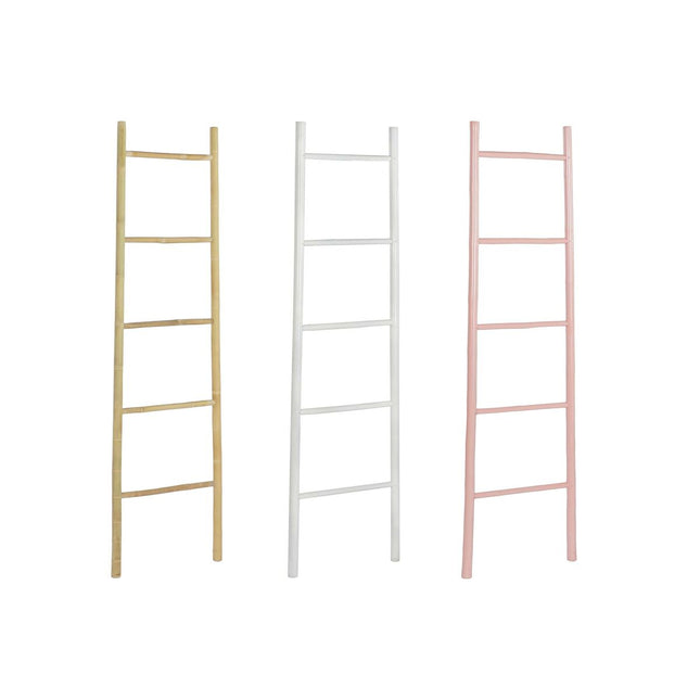 Handtuchständer DKD Home Decor natürlich Rosa Weiß Bambus 40 x 5 x 150 cm 3 Stück