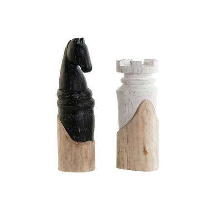 Deko-Figur DKD Home Decor Weiß Braun Schwarz Schachfiguren Loft 12 x 11 x 36 cm (2 Stück)