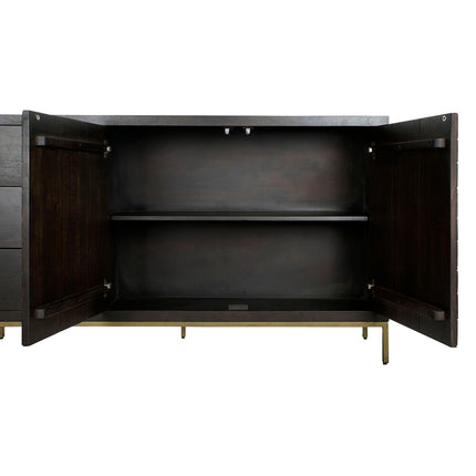 Anrichte DKD Home Decor Schwarz Metall Akazienholz 160 x 40 x 90 cm