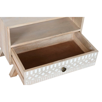Nachttisch DKD Home Decor Weiß natürlich Mango-Holz 55 x 35 x 45 cm
