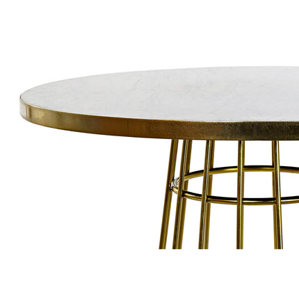 Esstisch DKD Home Decor 90 x 90 x 75,5 cm Gold Weiß Marmor Eisen